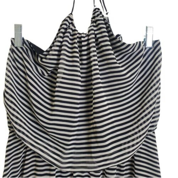 Isaac Mizrahi Halter Tie Chiffon Open Back Cinched Waist Dress - Picture 2 of 12